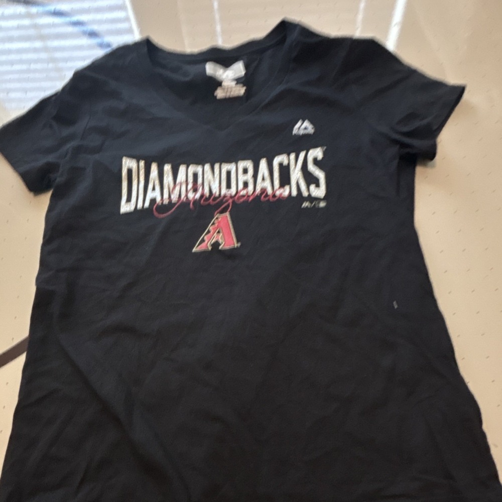 113 Majestic Arizona Diamondbacks MLB Shirt Black Baseball Women M